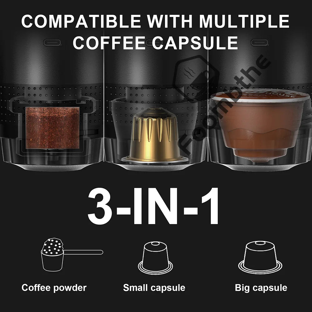 Wireless Electric Portable Espresso Coffee Machine 3 in 1 – Brew Barista-Quality Coffee Anywhere!