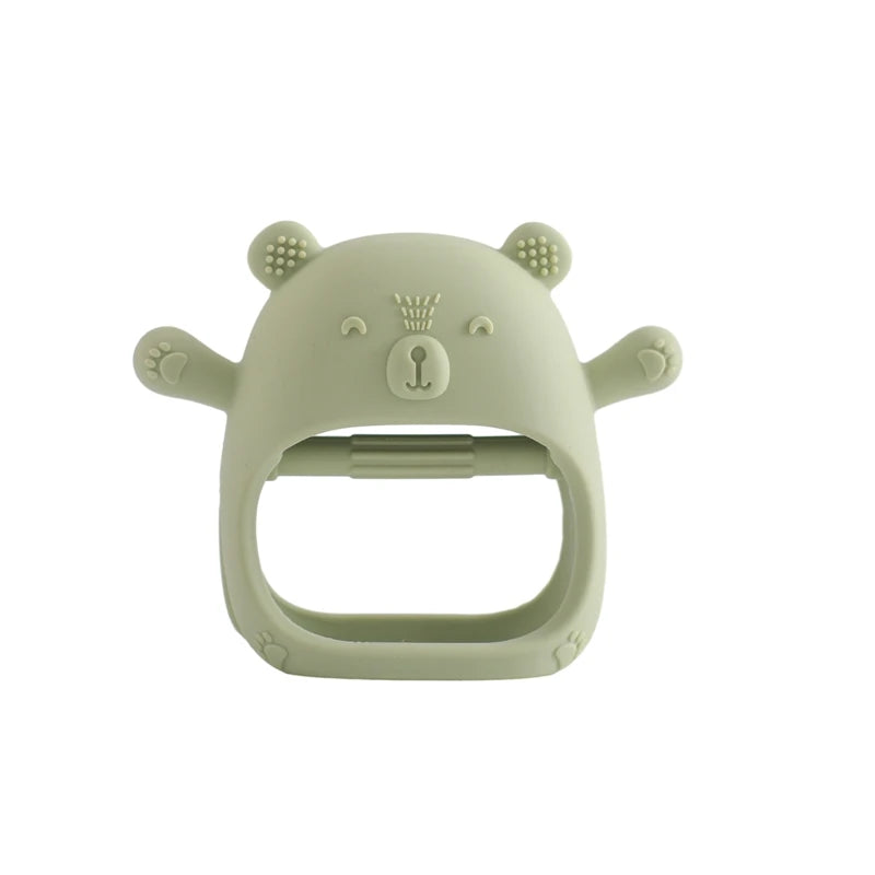 Baby Teething Mittens – BPA-Free Silicone Teether Gloves (Bear Design)