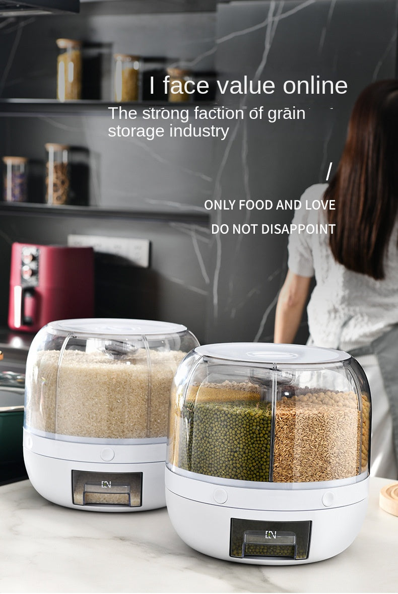 360° Rotating Rice & Grain Dispenser – Smart, Sealed Kitchen Storage