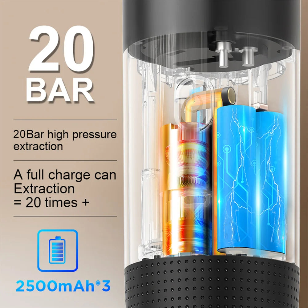Wireless Electric Portable Espresso Coffee Machine 3 in 1 – Brew Barista-Quality Coffee Anywhere!