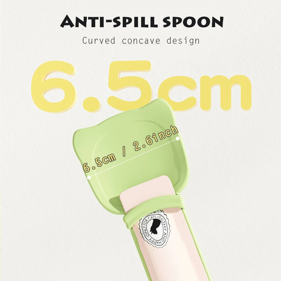 One-Handed Cat Treat Spoon – Mess-Free Feeding for Wet Food & Supplements!