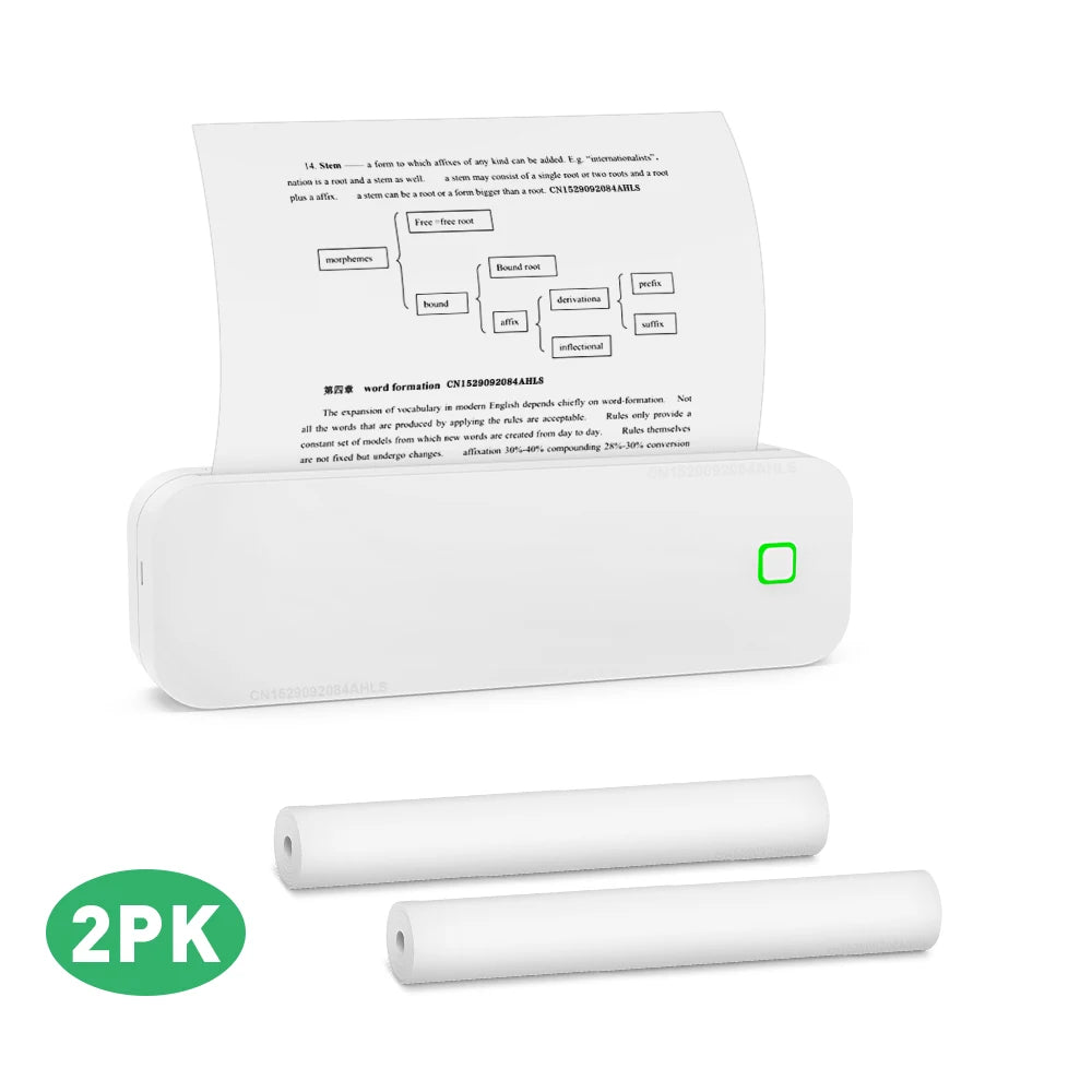 Portable Mini A4 Thermal Printer – Ink-Free Printing for On-the-Go Convenience!