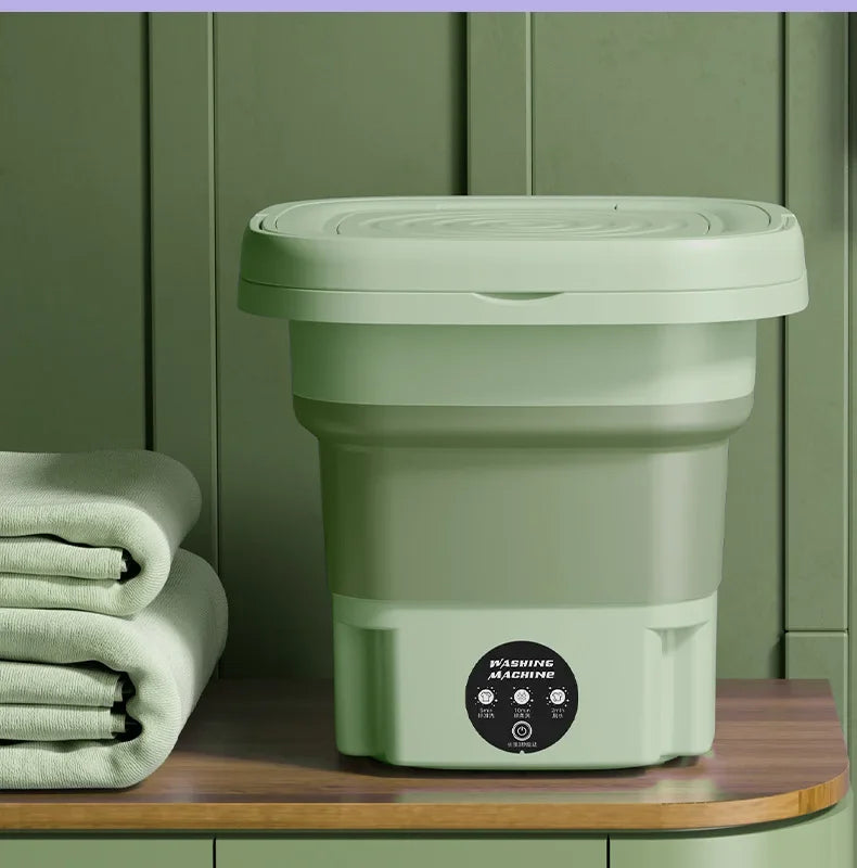 8L Portable Foldable Washing Machine with Spin Dryer – Compact and Convenient Laundry Solution!