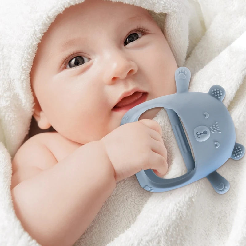 Baby Teething Mittens – BPA-Free Silicone Teether Gloves (Bear Design)