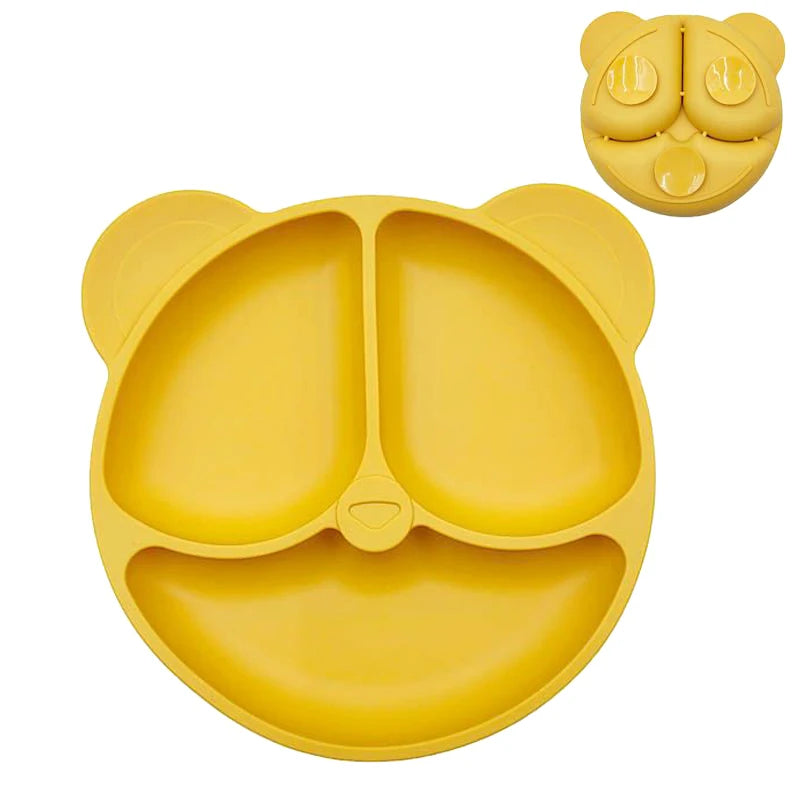 Smile-Face Suction Baby Plate – Non-Slip Silicone Toddler Bowl (BPA-Free) Mealtime just got mess-proof!