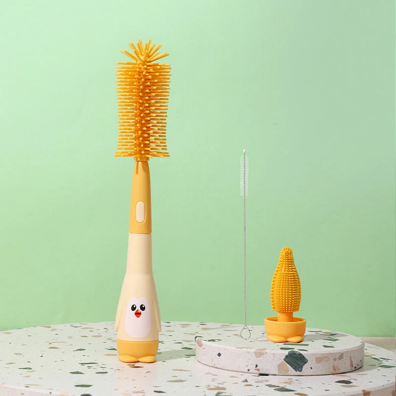 3-in-1 Silicone Baby Bottle Brush Set – BPA-Free, Soft & Hygienic Cleaning Kit