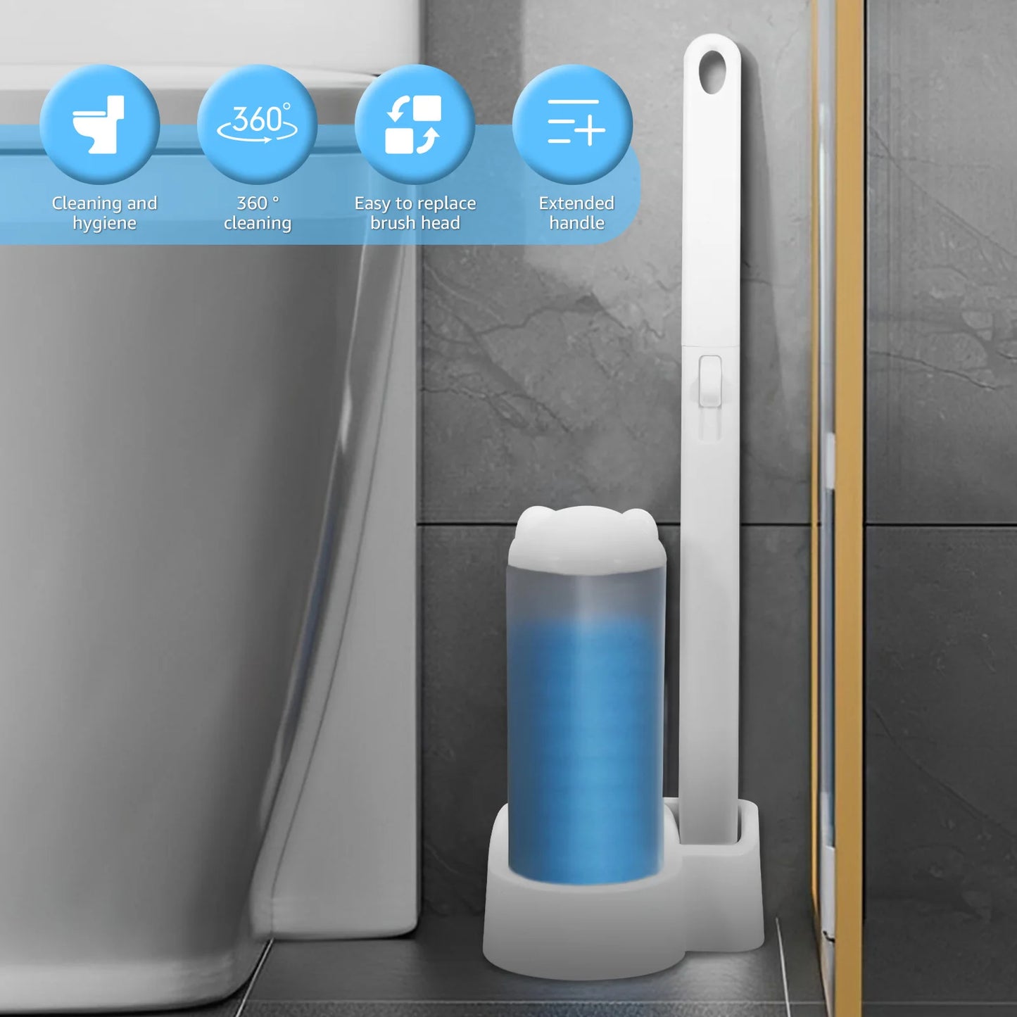 18/36 Pcs Toilet Brush Cleaning Kit with Long Handle – The Ultimate Bathroom Cleaning Solution!