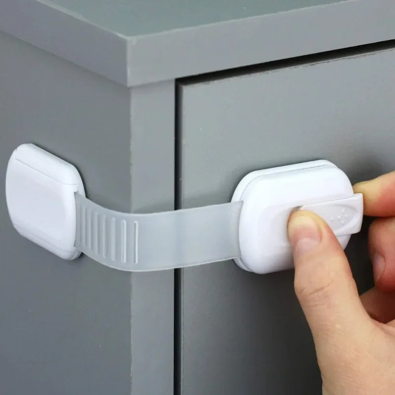 Baby Proofing Cabinet Locks (6-Pack) – Strong Adhesive Safety Latches for Drawers & Doors