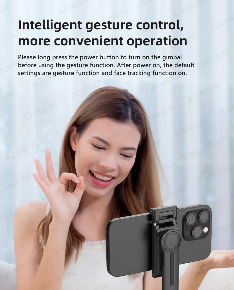 360° Auto Face Tracking Phone Holder – Foldable, Gesture-Controlled Stand for Vlogging & Live Streaming
