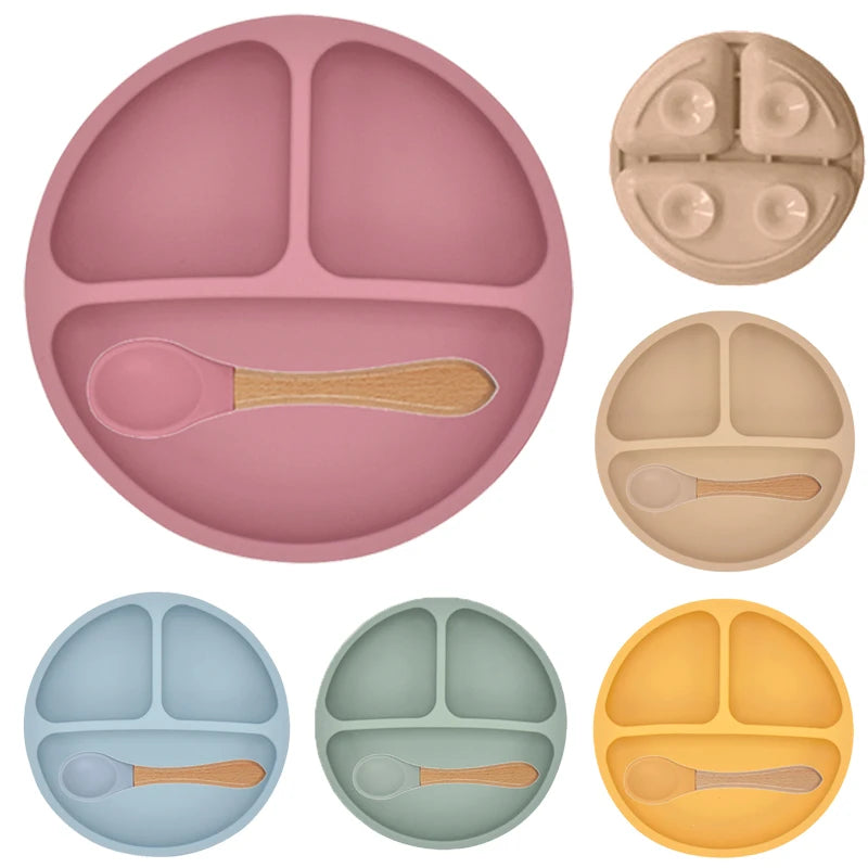 Smile-Face Suction Baby Plate – Non-Slip Silicone Toddler Bowl (BPA-Free) Mealtime just got mess-proof!