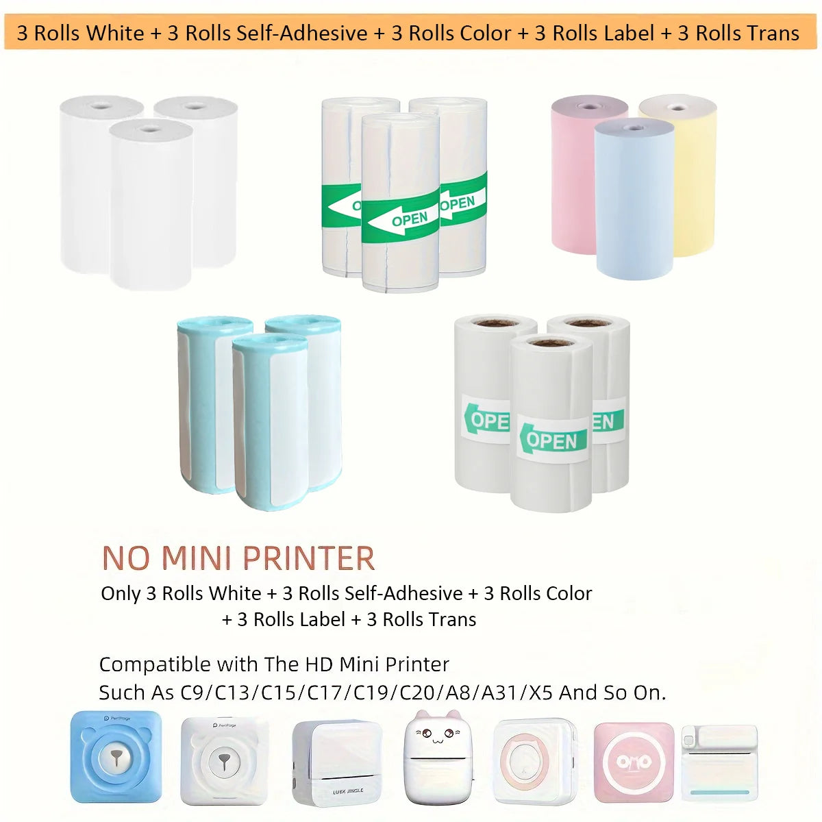 Colorful Adhesive Thermal Paper Rolls – Add Fun and Functionality to Your Mini Printer