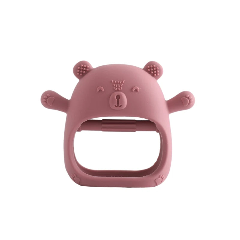 Baby Teething Mittens – BPA-Free Silicone Teether Gloves (Bear Design)