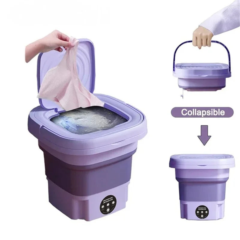 8L Portable Foldable Washing Machine with Spin Dryer – Compact and Convenient Laundry Solution!