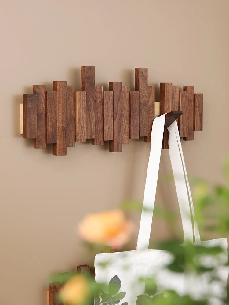 Walnut Wooden Clothes Hook – Stylish & Functional Storage!