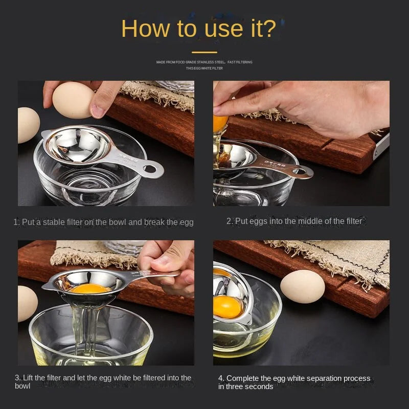 Stainless Steel Egg Yolk Separator – The Perfect Tool for Effortless Egg Separation!