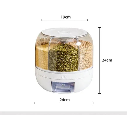360° Rotating Rice & Grain Dispenser – Smart, Sealed Kitchen Storage