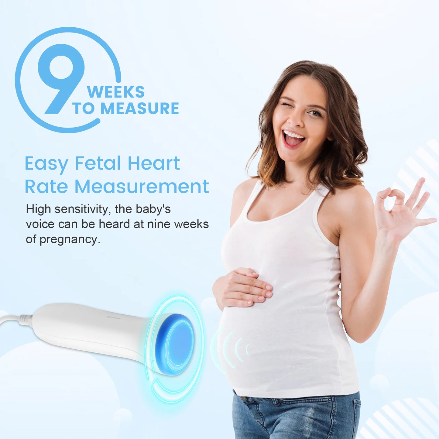 3MHz Fetal Doppler – Portable Baby Heartbeat Monitor for Home Use (Safe & Easy)