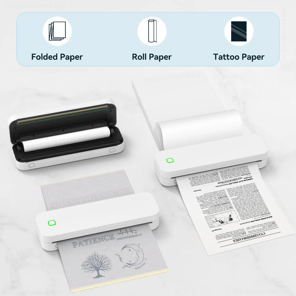 Portable Mini A4 Thermal Printer – Ink-Free Printing for On-the-Go Convenience!