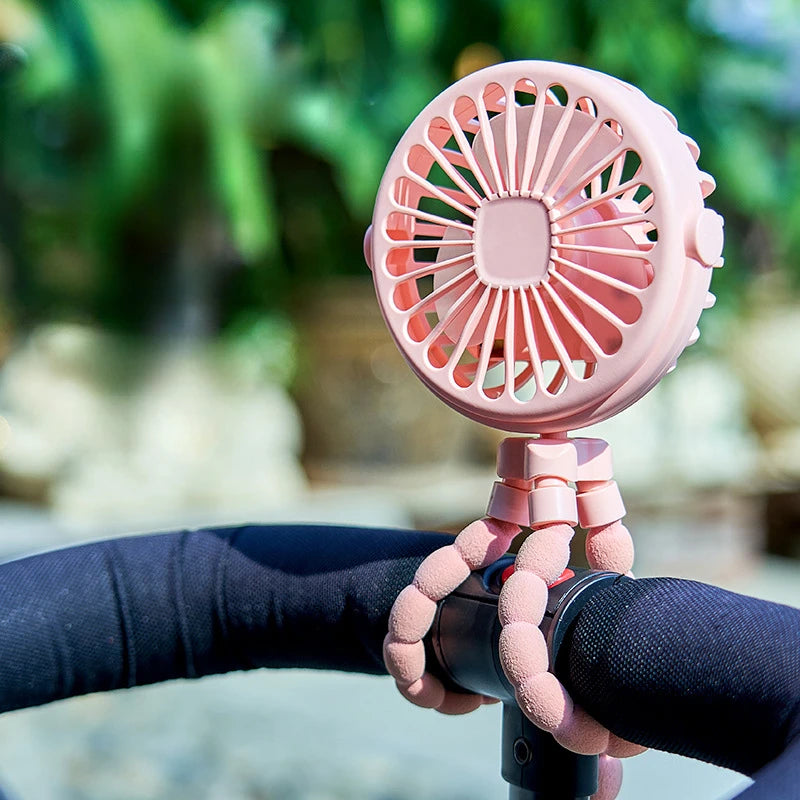 Portable Baby Stroller Fan – USB Rechargeable, 3 Speeds