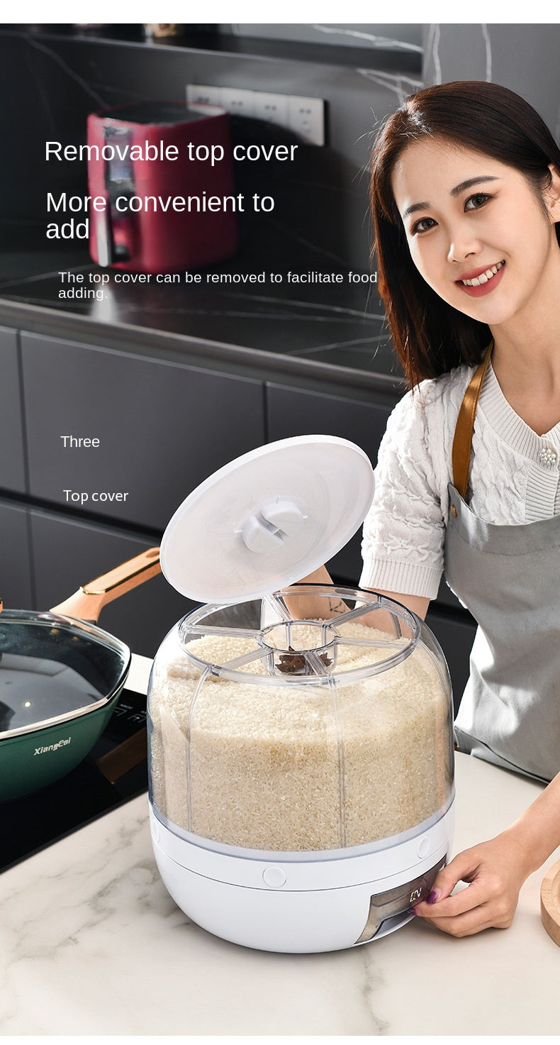 360° Rotating Rice & Grain Dispenser – Smart, Sealed Kitchen Storage