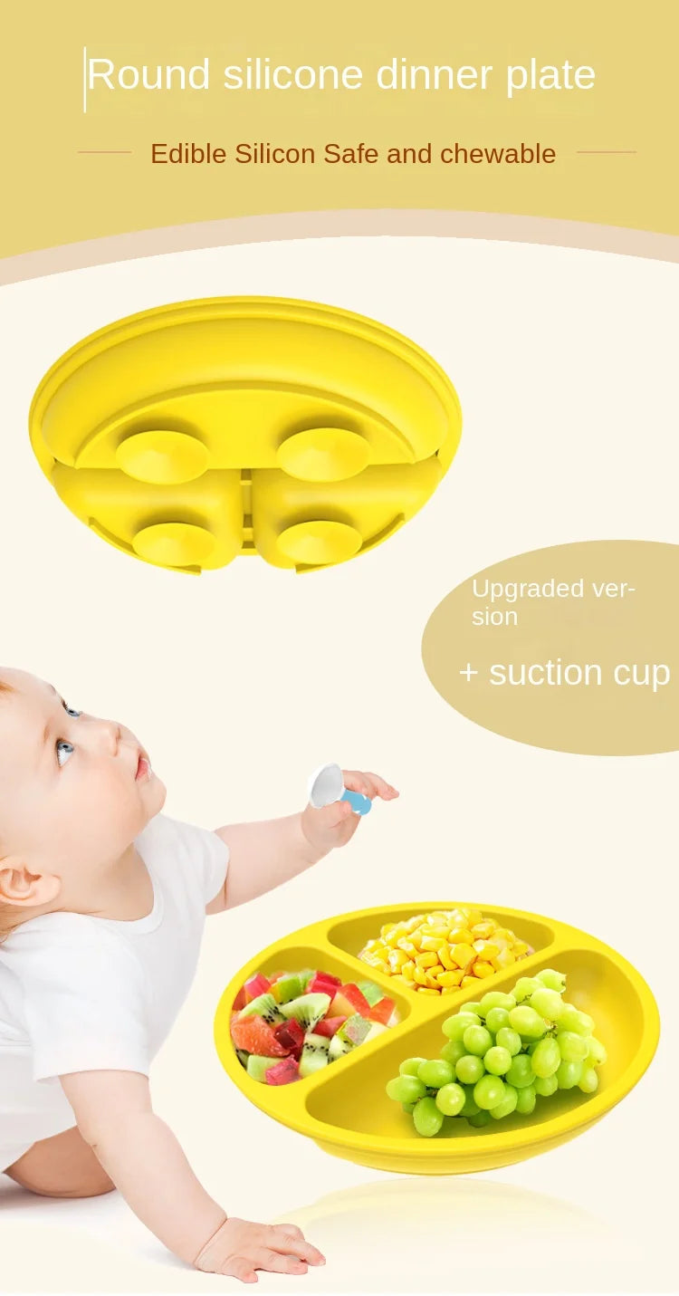 Smile-Face Suction Baby Plate – Non-Slip Silicone Toddler Bowl (BPA-Free) Mealtime just got mess-proof!