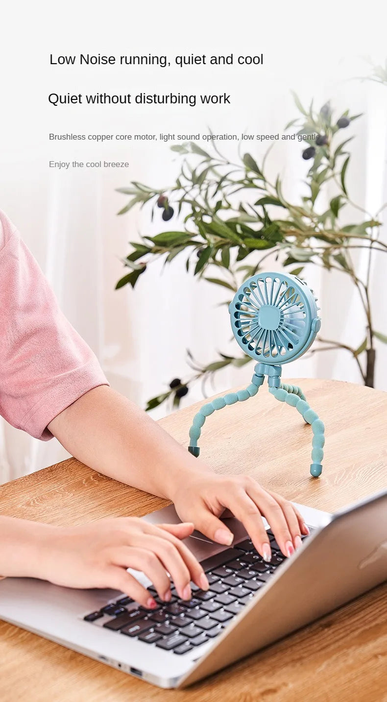 Portable Baby Stroller Fan – USB Rechargeable, 3 Speeds