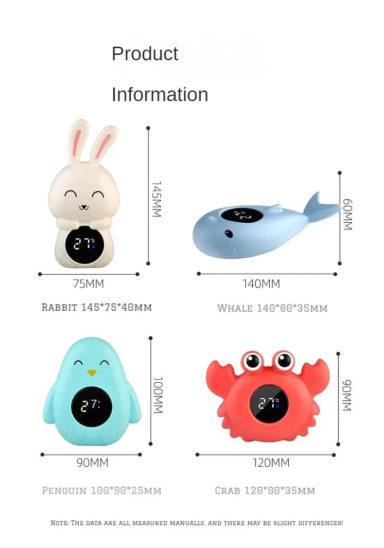 Digital Baby Bath Thermometer – Floating LED Water Temperature Monitor with Cute Cartoon Design
