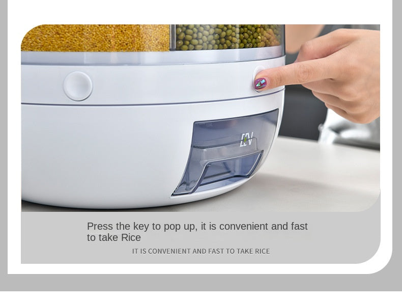 360° Rotating Rice & Grain Dispenser – Smart, Sealed Kitchen Storage