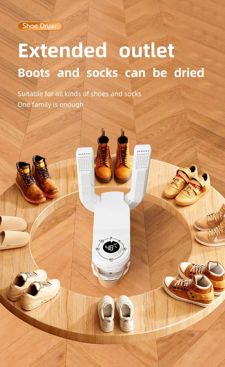 Intelligent Timer Shoe Dryer 2025– Quick Drying, Deodorizing, and Sterilizing for Fresh, Warm Shoes!