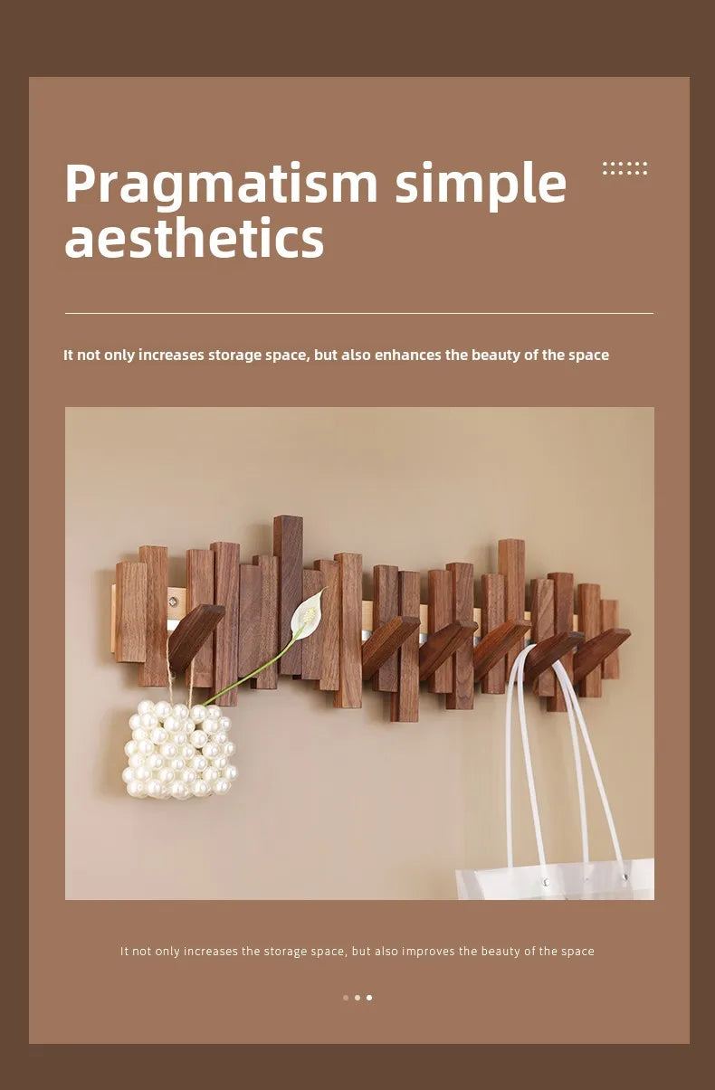 Walnut Wooden Clothes Hook – Stylish & Functional Storage!