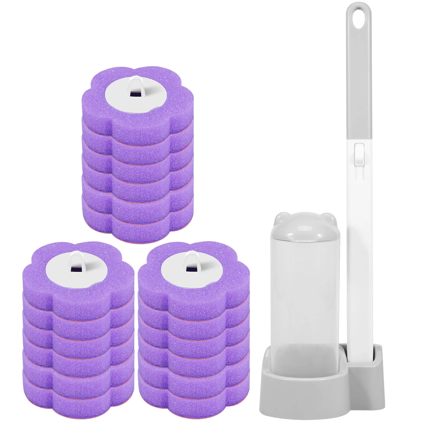 18/36 Pcs Toilet Brush Cleaning Kit with Long Handle – The Ultimate Bathroom Cleaning Solution!