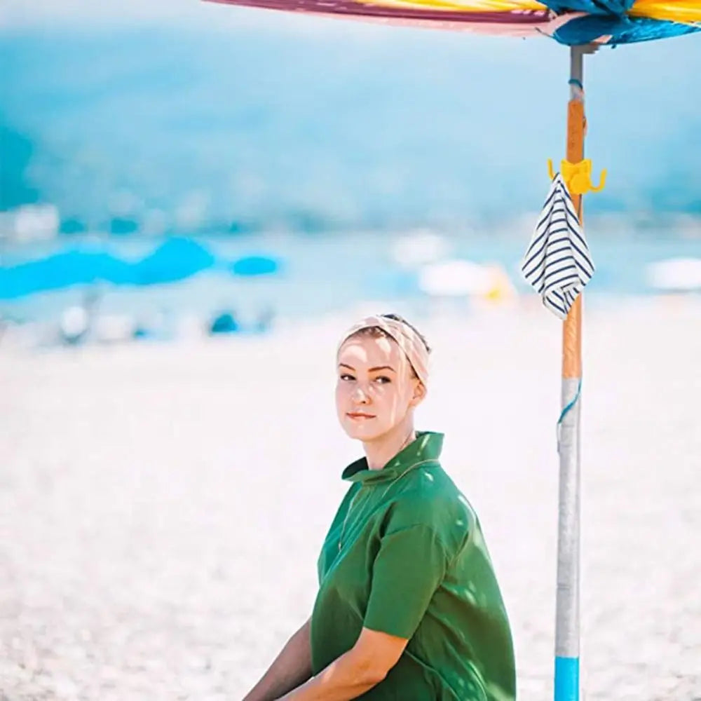 Portable 4-Hook Umbrella Hanger – Hang Bags, Towels & More!