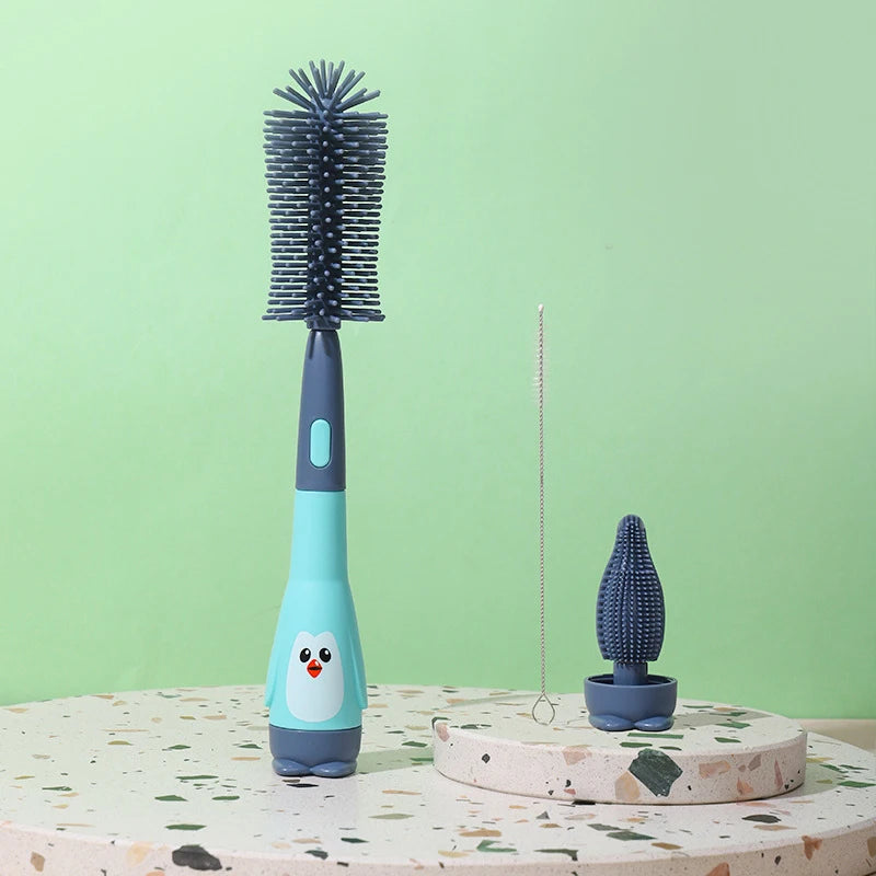 3-in-1 Silicone Baby Bottle Brush Set – BPA-Free, Soft & Hygienic Cleaning Kit