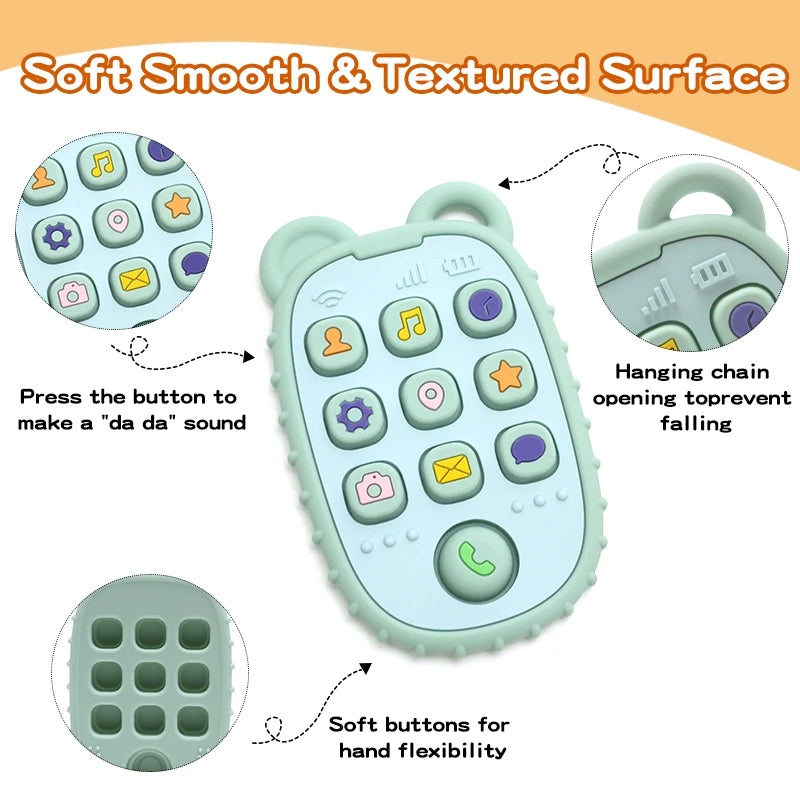Baby Teething Mittens – BPA-Free Silicone Teether Gloves (Bear Design)