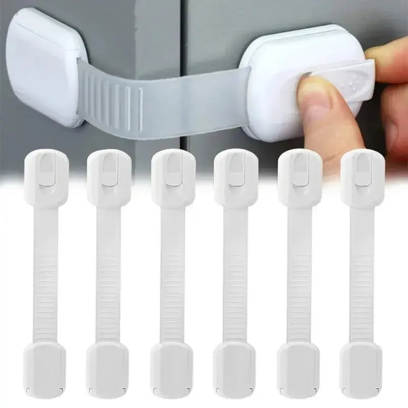 Baby Proofing Cabinet Locks (6-Pack) – Strong Adhesive Safety Latches for Drawers & Doors