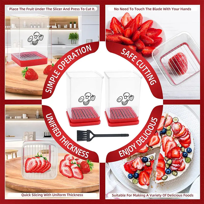 Multi-Fruit Speed Slicer with Safety Push Plate – Kitchen Essential for Perfect, Uniform Cuts