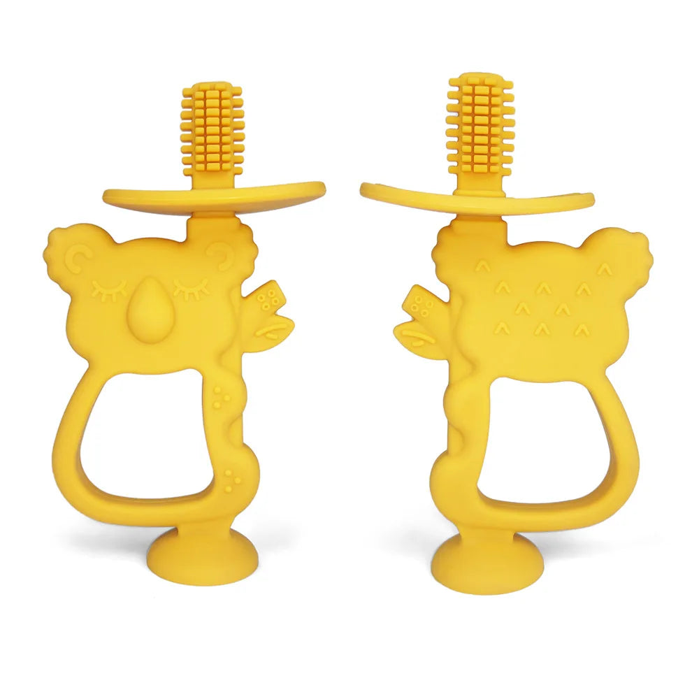 Baby Teething Mittens – BPA-Free Silicone Teether Gloves (Bear Design)