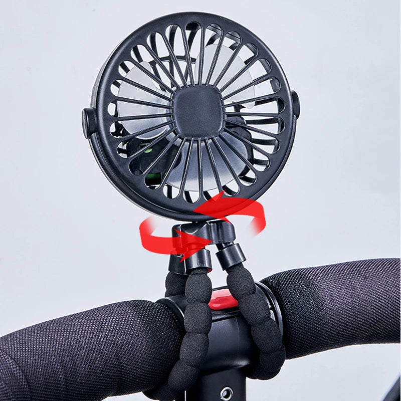 Portable Baby Stroller Fan – USB Rechargeable, 3 Speeds