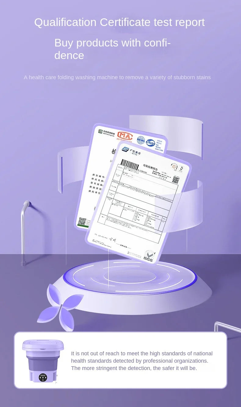 8L Portable Foldable Washing Machine with Spin Dryer – Compact and Convenient Laundry Solution!