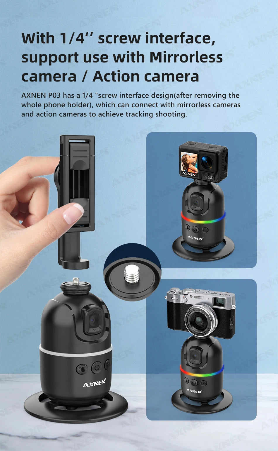 360° Auto Face Tracking Phone Holder – Foldable, Gesture-Controlled Stand for Vlogging & Live Streaming