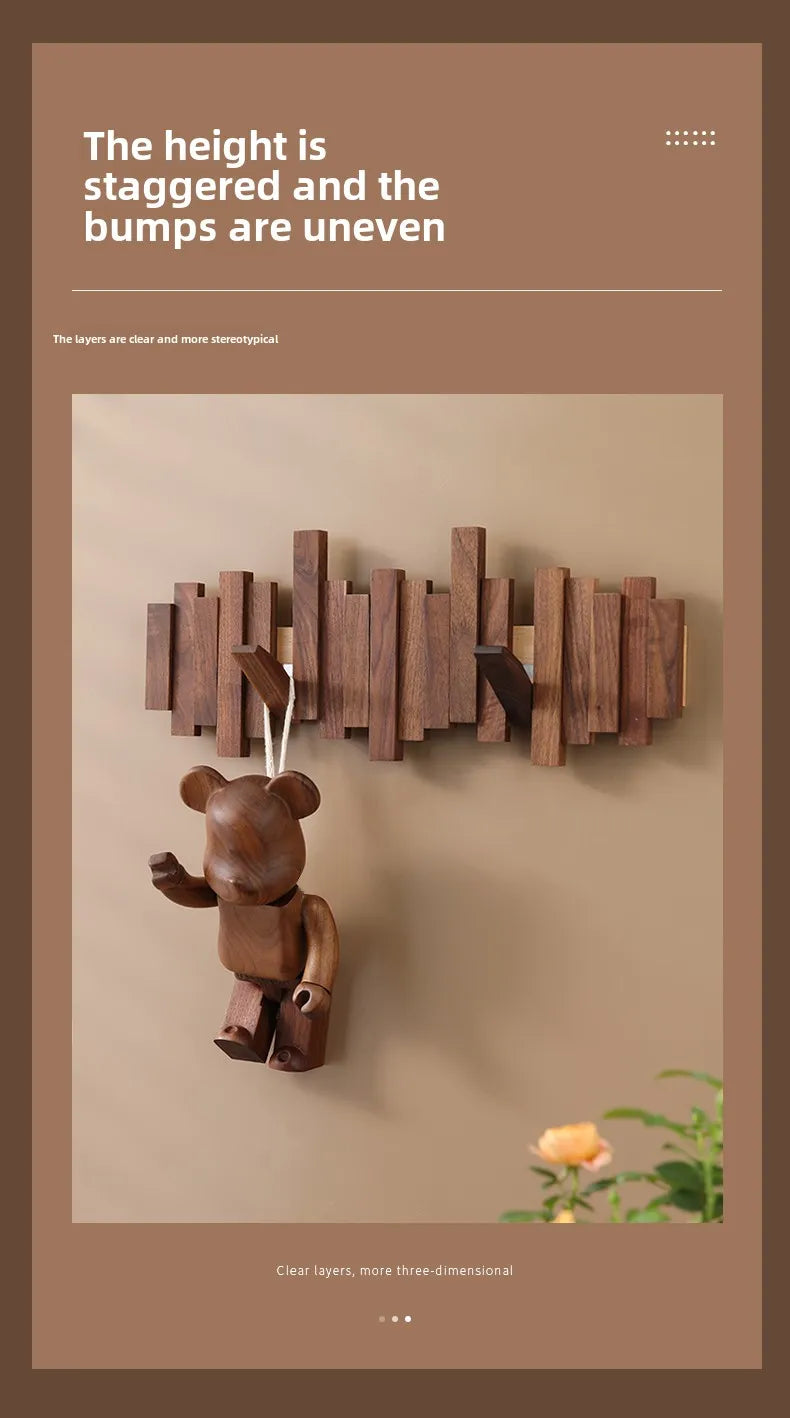 Walnut Wooden Clothes Hook – Stylish & Functional Storage!
