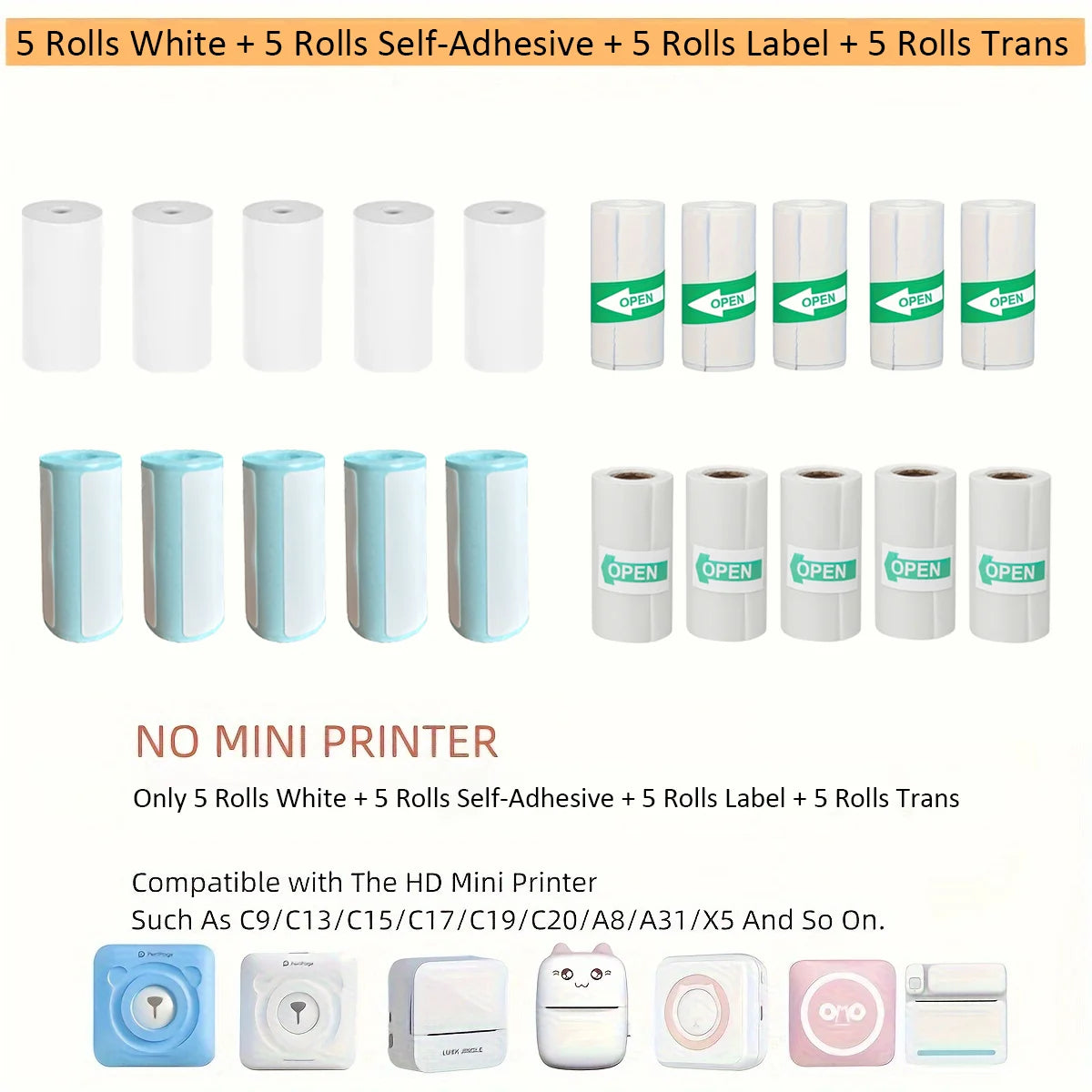 Colorful Adhesive Thermal Paper Rolls – Add Fun and Functionality to Your Mini Printer