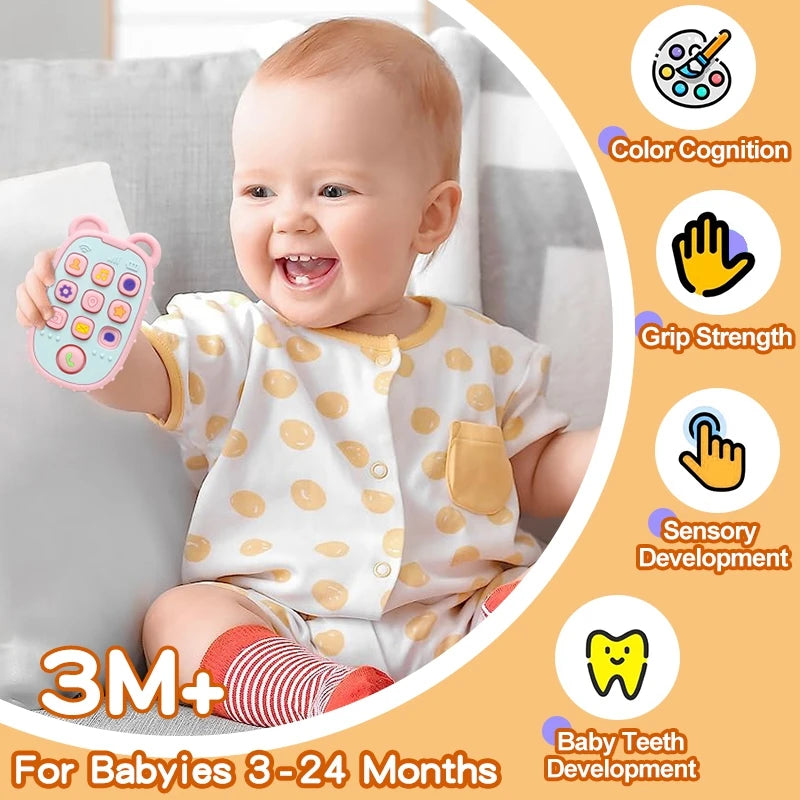 Baby Teething Mittens – BPA-Free Silicone Teether Gloves (Bear Design)