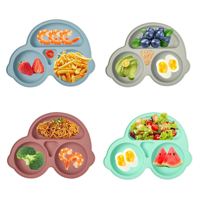 Smile-Face Suction Baby Plate – Non-Slip Silicone Toddler Bowl (BPA-Free) Mealtime just got mess-proof!