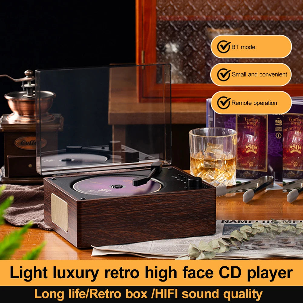 Retro CD Player – Rechargeable, Bluetooth-Compatible, and Portable Music Player