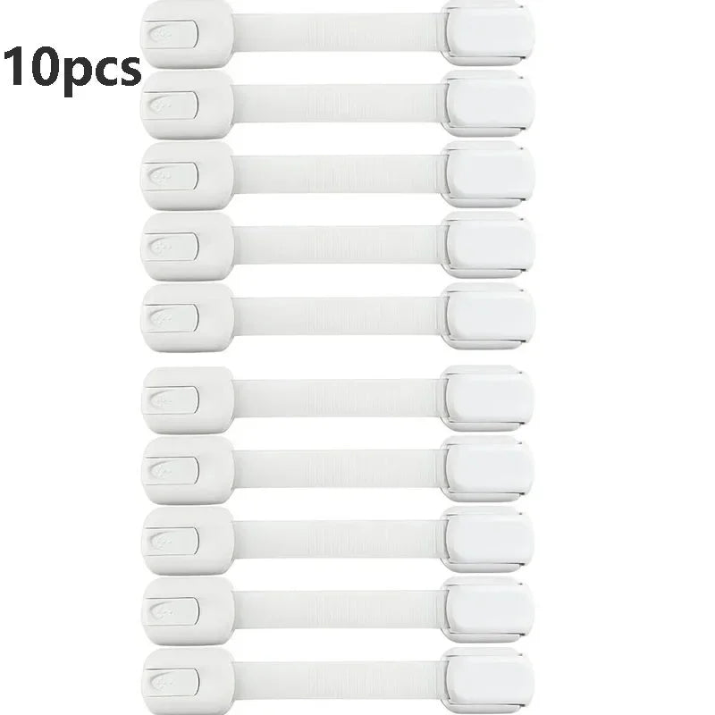 Baby Proofing Cabinet Locks (6-Pack) – Strong Adhesive Safety Latches for Drawers & Doors