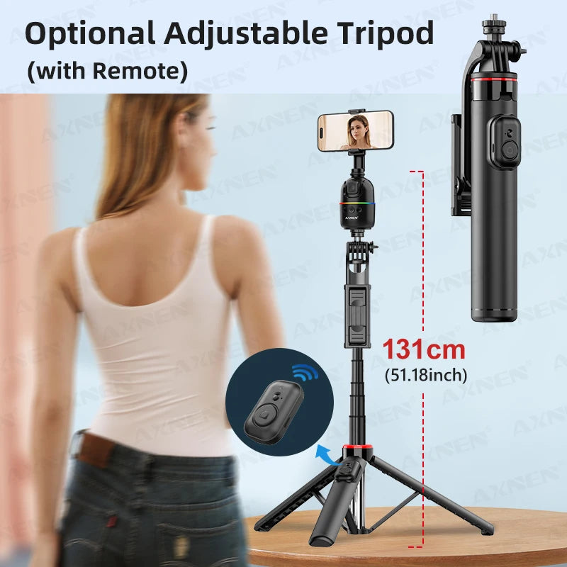 360° Auto Face Tracking Phone Holder – Foldable, Gesture-Controlled Stand for Vlogging & Live Streaming