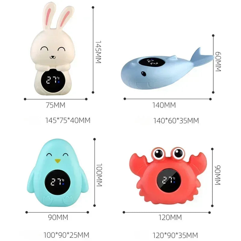 Digital Baby Bath Thermometer – Floating LED Water Temperature Monitor with Cute Cartoon Design