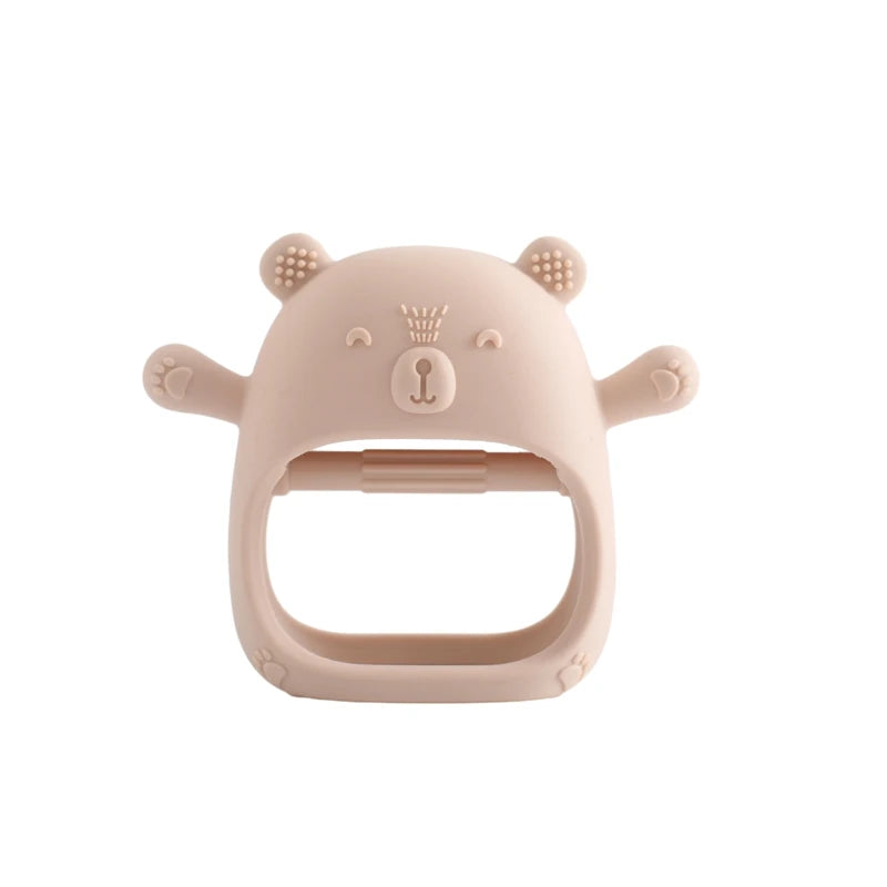 Baby Teething Mittens – BPA-Free Silicone Teether Gloves (Bear Design)