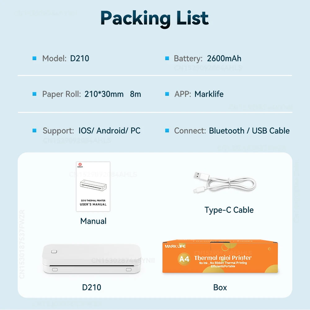 Portable Mini A4 Thermal Printer – Ink-Free Printing for On-the-Go Convenience!
